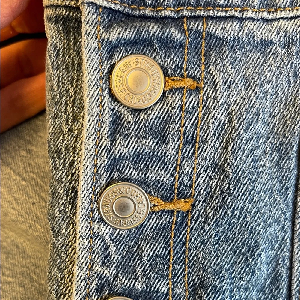 Medium Wash Button Fly Denim - Picture 6 of 7